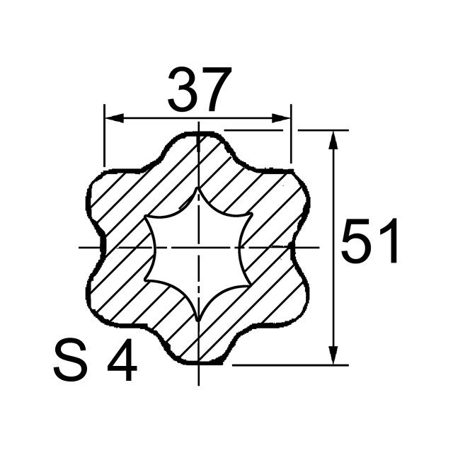 Machoire 42X104 Tube Etoile S4 37X51 référence fournisseur WAL2613100